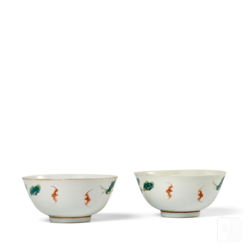 清光緒 粉彩松鶴延年紋碗一對 | A PAIR OF FAMILLE-ROSE 'LONGEVITY' BOWLS - 图4